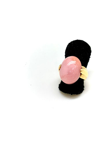 Bague 52 Bague or jaune et corail 58 Facettes M9044