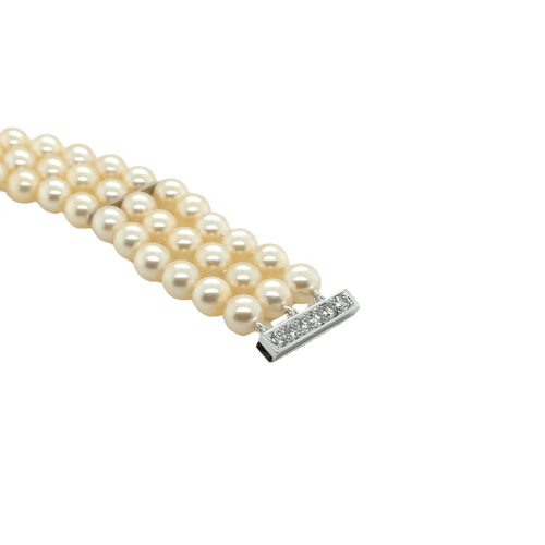 Bracelet Bracelet perles de culture - Or blanc et Diamants 58 Facettes 1.0000585/1