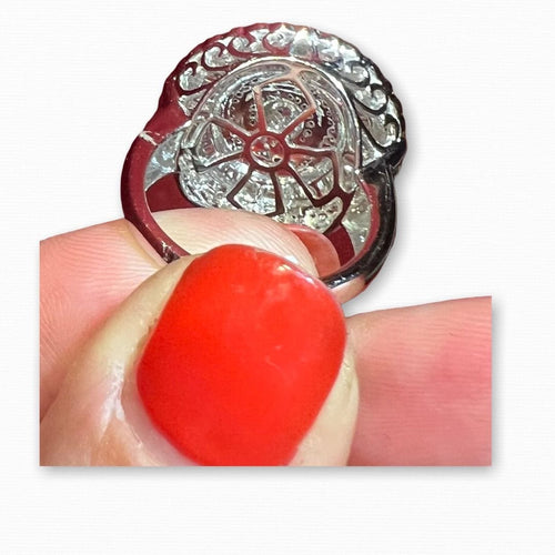 Bague 55 Bague Diamants, or blanc 18 carat 58 Facettes 6430A