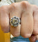 Bague 54 Bague ancienne en or blanc 18 carats et diamants 58 Facettes