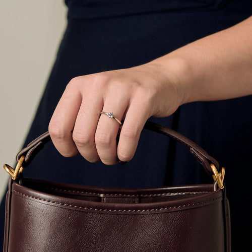 Bague Solitaire en or blanc et diamant