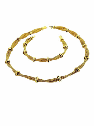 Bracelet Ensemble italien de collier et de bracelet en maille d'or 58 Facettes