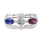 Bague 56 Bague Or blanc Diamant, Tanzanite, Grenat 58 Facettes 3494226RV