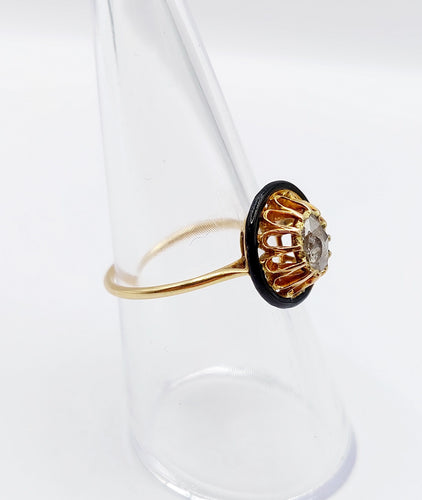 Bague 53.5 Bague fleur victorienne or et diamant 58 Facettes A04274