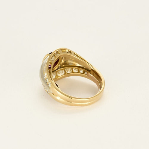 Bague en Or jaune & blanc 18k Rubis