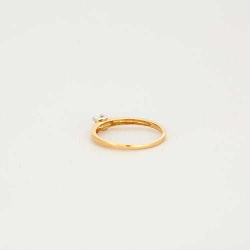 Bague 54 Solitaire or jaune et blanc avec diamant 58 Facettes 3121248