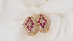 Boucles d'oreilles Boucles d'oreilles en or jaune, diamants et rubis 58 Facettes 30390