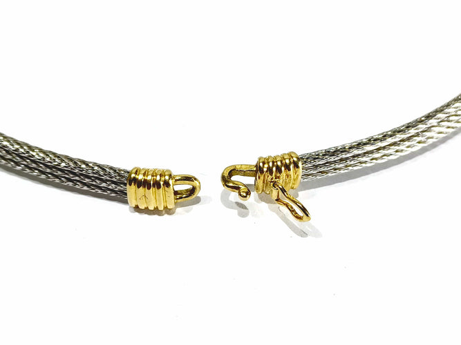 Collier FRED - Collier or et acier 58 Facettes