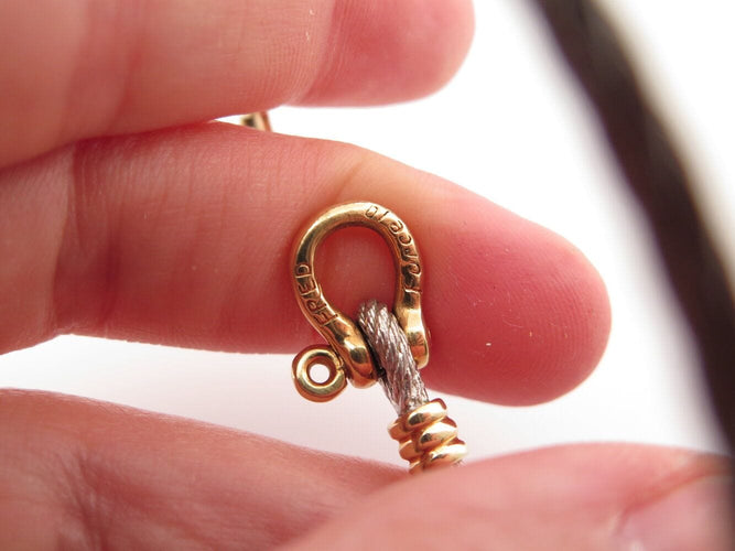 Bracelet vintage bracelet FRED force 10 t17 cable en acier & manille or jaune 18k 58 Facettes 269964