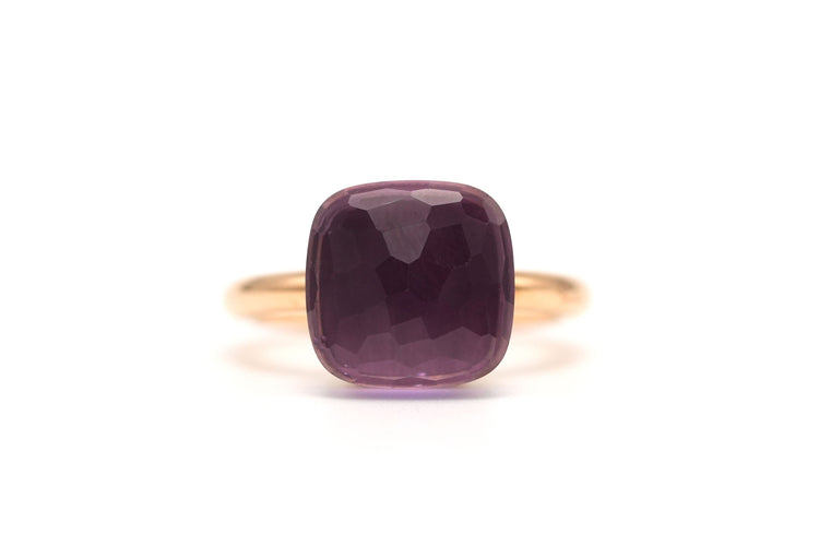 Bague 51 Bague "Pomellato" contemporaine en or rose 18 carats sertie d'une améthyste 58 Facettes 22601