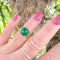 Bague 54 Bague agate verte en cabochon or jaune 58 Facettes AA 1694