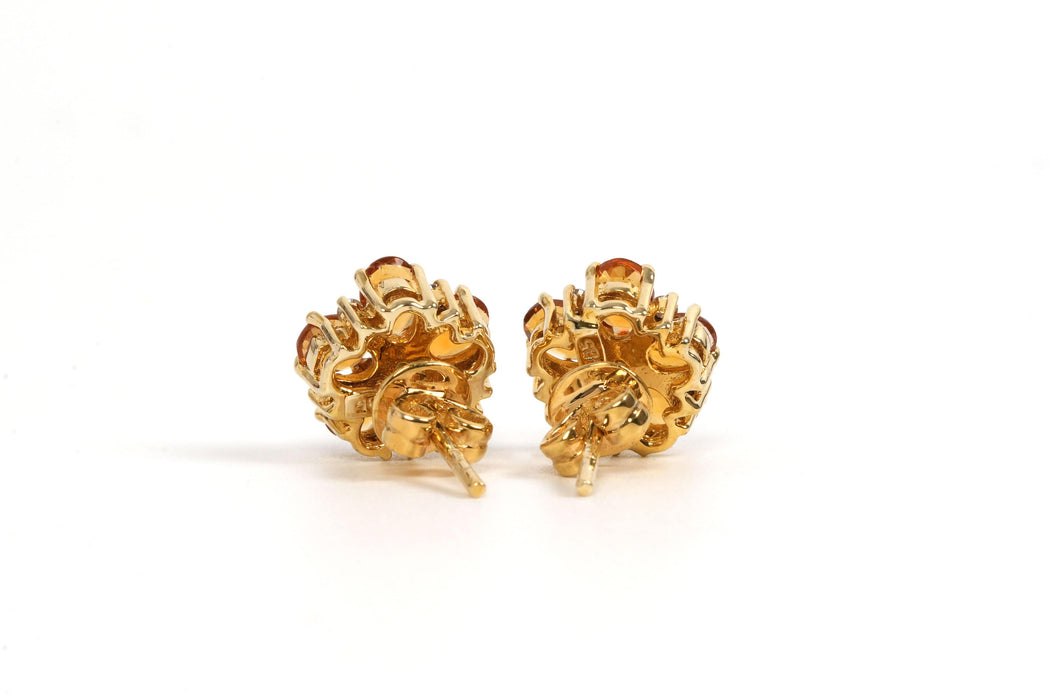 Boucles d'oreilles Boucles d'oreilles contemporaines en or jaune 14 carats serties de citrines et de diamants 58 Facettes 21833