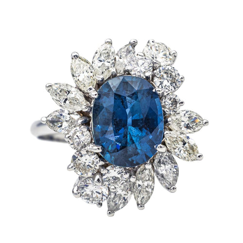 Bague 53 Bague Pompadour Or blanc Saphir, Diamant 58 Facettes 3951650CN