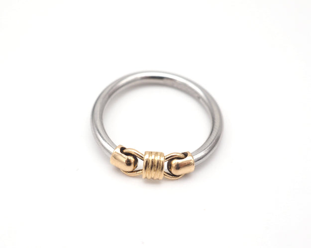 Bague 48 FRED - Bague force 10 acier et or 58 Facettes