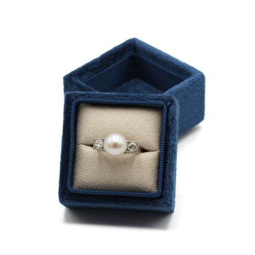 Bague 52 Bague - Platine, diamants et perle 58 Facettes 1151