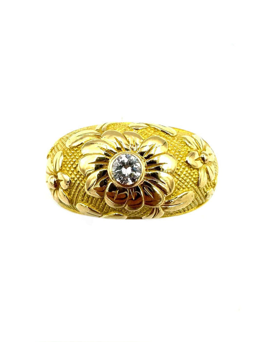 Bague 57 VAN CLEEF & ARPELS. Bague vintage or jaune 18K et diamant 58 Facettes