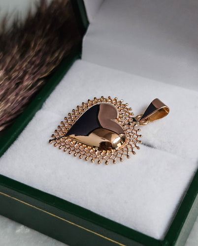 Pendentif Pendentif cœur en or rose 18 carats 58 Facettes 694