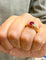 Bague en or jaune rubis et diamants