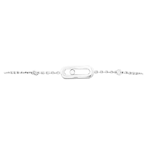 Bracelet Bracelet Messika, "Move Uno", or blanc et diamants. 58 Facettes 34539