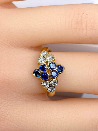 Mauboussin - Bague en or jaune 18 carats et saphirs et diamants