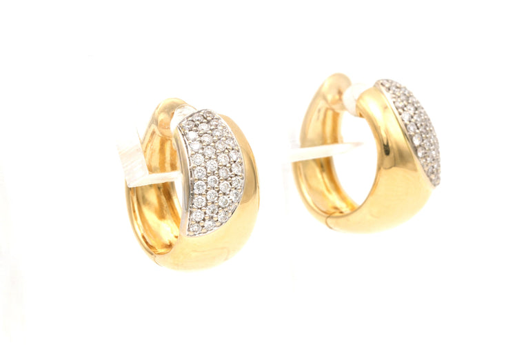 Boucles d'oreilles Boucles d'oreilles contemporaines en or jaune 18 carats serties de diamants "taille" brillant (+-0.448ct) 58 Facettes 21900