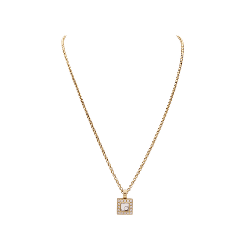 Collier Collier Chopard, "Happy Square Diamond", or jaune, diamant. 58 Facettes 34452