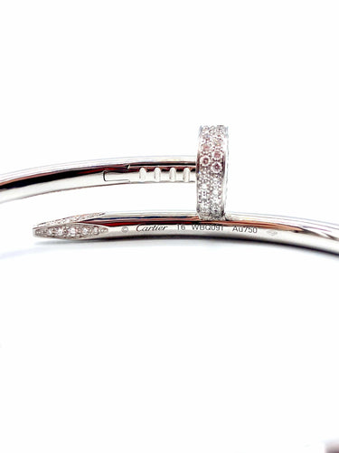 Bracelet Bracelet Juste un Clou semi pavé en or blanc et diamants 58 Facettes D/91225