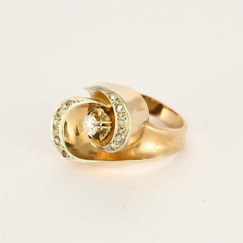 Bague type Tank en or et diamants