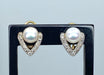 Boucles d'oreilles Boucles d’oreilles or jaune, perles de culture, diamants 58 Facettes AB390