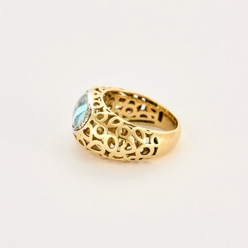 Bague 56 ROBERTO COIN - Bague or jaune et aigue-marine 58 Facettes 240303