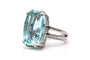 Bague 55 Bague contemporaine sertie d’une aigüe-marine en or blanc 18 carats 58 Facettes 23246