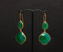 Boucles d'oreilles Boucles d'oreilles agathe verte et or 58 Facettes