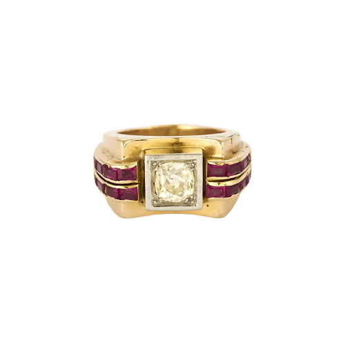 Bague 52.5 Bague en Or jaune & blanc 18k Diamant 58 Facettes CAS01452