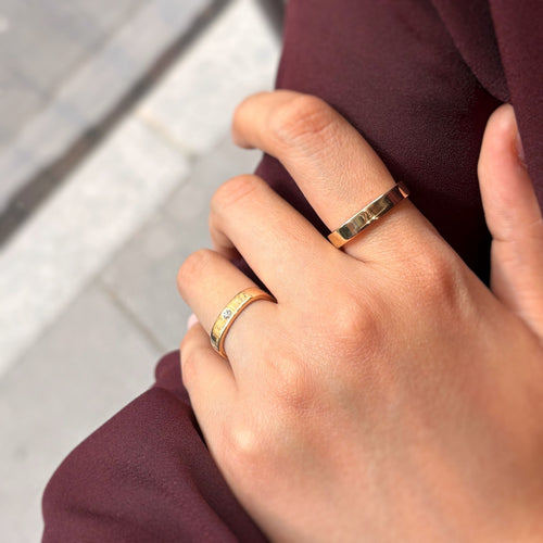 Bague 53 Alliance La Carrée Or jaune - DINH VAN 58 Facettes 250046SP