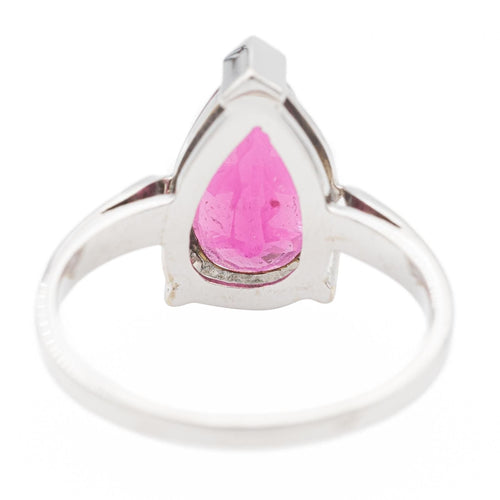 Bague 59 Bague Or blanc Rubélite 58 Facettes 902132CD