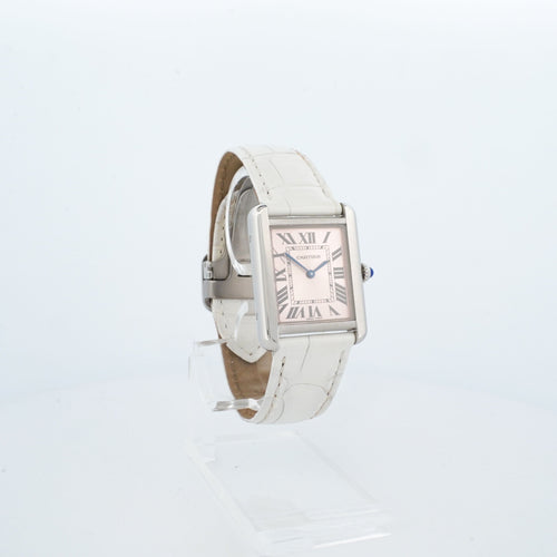 Montre Cartier - Montre Tank Solo cadran rose romain édition limitée 58 Facettes
