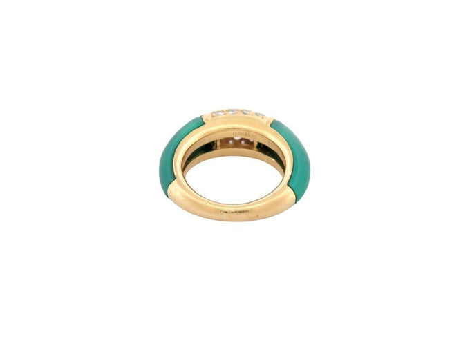 Bague 45 bague VAN CLEEF & ARPELS philippine t45 or jaune 18k chrysoprase & diamants 58 Facettes 267351