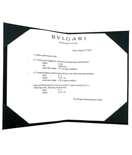 Bague 54 BVLGARI. Collection "Allegra", bague or jaune, saphirs de couleur et diamants 58 Facettes