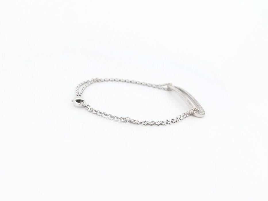 Bracelet bracelet DINH VAN maillon slim 14 or blanc 18k diamants 0.48 ct 58 Facettes 265172