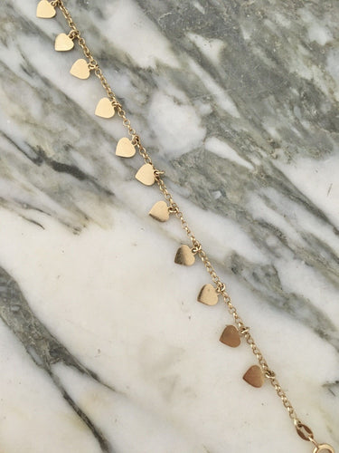 Bracelet cœurs en or jaune 18k