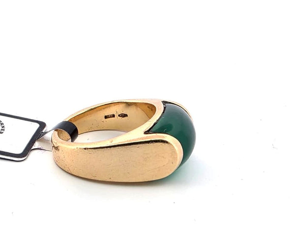 Bague 51 BULGARI - Bague en or jaune avec jadéite 58 Facettes