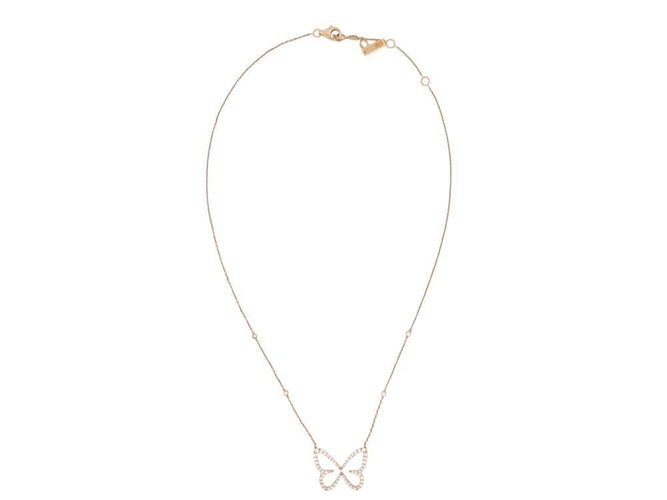 Collier collier MESSIKA papillon pm 04145-0068 or rose 18 carats et diamants 0,58 ct 58 Facettes 268899