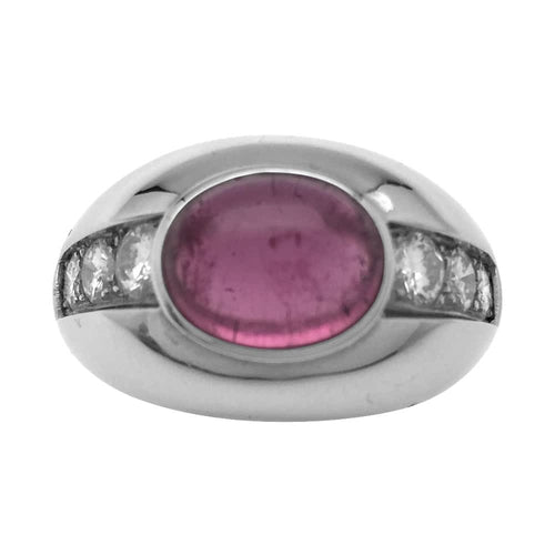 Bague 52 Bague en or blanc, tourmaline rose et diamants. 58 Facettes 22300