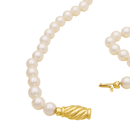 Collier Collier or jaune, perles de culture, camée onyx. 58 Facettes 34595