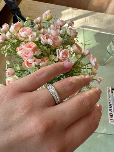 Bague 51 Bague - Or blanc et diamants 58 Facettes 1077