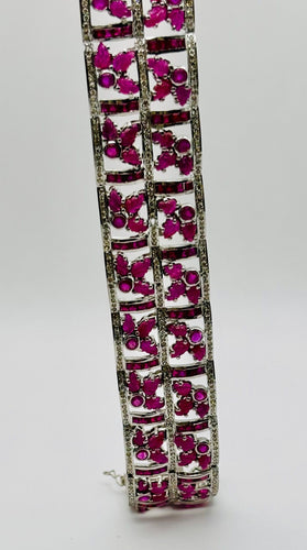 Bracelet Bracelet Art Déco en or blanc avec rubis 58 Facettes 50084