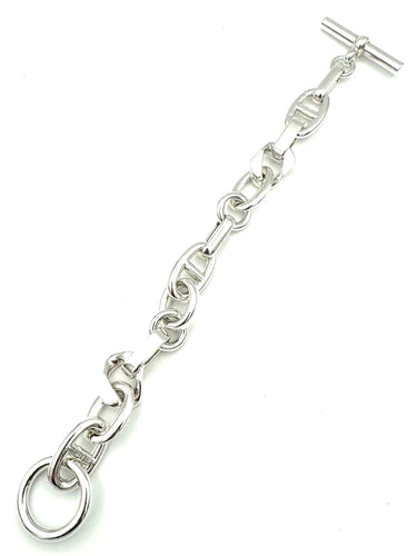 Bracelet HERMES. Collection "Aléas" bracelet argent 925/00 PM 58 Facettes
