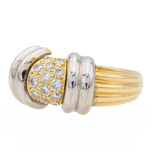 55 Bague Or jaune, Or blanc Diamant 58 Facettes 1639196CN