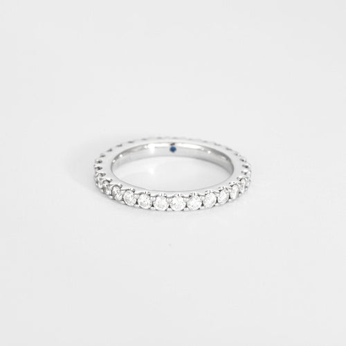 Bague 58.5 Alliance Rivière or blanc diamants 58 Facettes LP1056/12