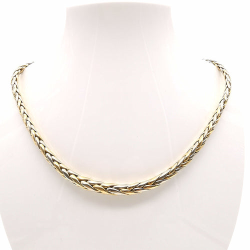 Collier Collier maille palmier en chute or deux tons 58 Facettes